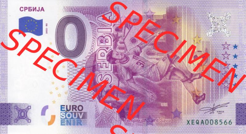 0-Euro Souvenirscheine Deutschland 2022-RS, Fußball-WM in Katar XEQA, Serbien - Serbia (1) Sammlung