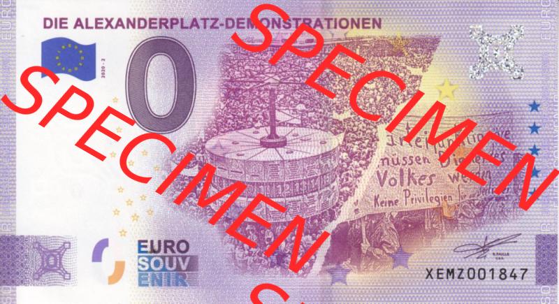 0-Euro Souvenirscheine Deutschland 2020-2, XEMZ, Die Alexanderplatz-Demonstrationen (1) Sammlung
