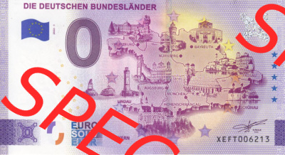 0-Euro Souvenirscheine Deutschland 2022 (Stück 1), XEFT, Die deutschen Bundesländer - Bayern (1) Sammlung