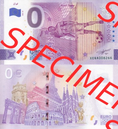 0-Euro Souvenirscheine Deutschland 2022-IR, Fußball-WM in Katar XEQA, Iran (3) Sammlung
