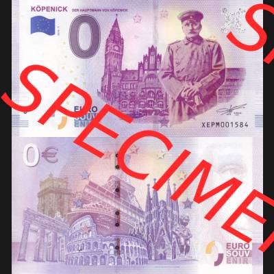 0-Euro Souvenirscheine Deutschland 2018-1, XEPM, Köpenick, Der Hauptmann von Köpenick (3) Sammlung