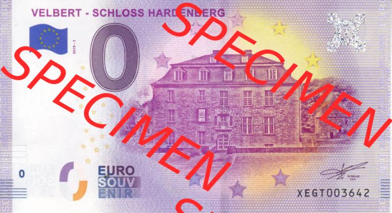 0-Euro Souvenirscheine Deutschland 2019-1, XEGT, Velbert - Schloss Hardenberg (1) Sammlung
