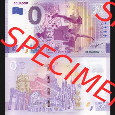 0-Euro Souvenirscheine Deutschland 2022-EC, Fußball-WM in Katar XEQA, Ecuador (3) Sammlung
