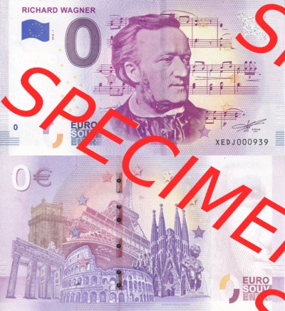 0-Euro Souvenirscheine Deutschland 2018 (Stück 1), XEDJ, Richard Wagner (3) Sammlung