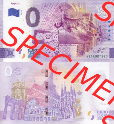 0-Euro Souvenirscheine Deutschland 2022-SA, Fußball-WM in Katar XEQA, Saudi-Arabien - Saudi-Arabia (3) Sammlung