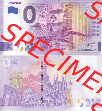 0-Euro Souvenirscheine Deutschland 2022-SN, Fußball-WM in Katar XEQA, Senegal (3) Sammlung