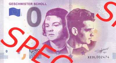 0-Euro Souvenirscheine Deutschland 2018 (Stück 1), XEDL, Geschwister Scholl (1) Sammlung