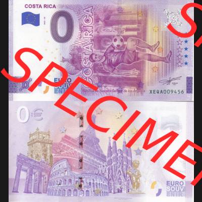 0-Euro Souvenirscheine Deutschland 2022-CR, Fußball-WM in Katar XEQA, Costa-Rica (3) Sammlung