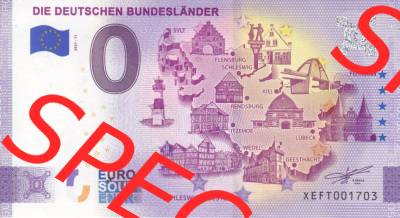 0-Euro Souvenirscheine Deutschland 2021 (Stück 11), XEFT, Die deutschen Bundesländer - Schleswig-Holstein (1) Sammlung