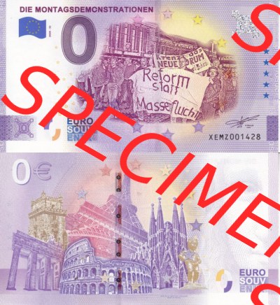 0-Euro Souvenirscheine Deutschland 2020 (Stück 32), XEMZ, Die Montagsdemonstrationen (3) Sammlung