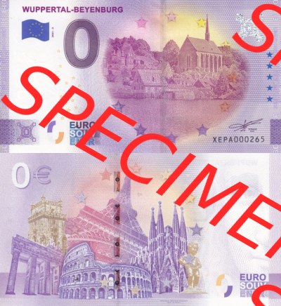 0-Euro Souvenirscheine Deutschland 2021 (Stück 3), XEPA, Wuppertal-Beyenburg (3) Sammlung