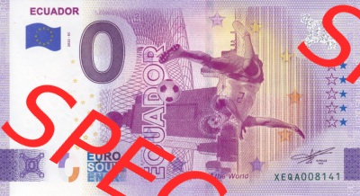 0-Euro Souvenirscheine Deutschland 2022-EC, Fußball-WM in Katar XEQA, Ecuador (1) Sammlung