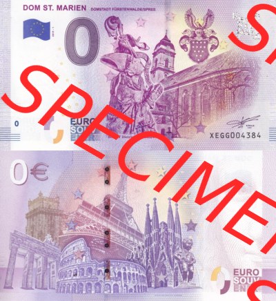 0-Euro Souvenirscheine Deutschland 2019 (Stück 1), XEGG, Dom St. Marien - Domstadt Fürstenwalde/Spree (3) Sammlung