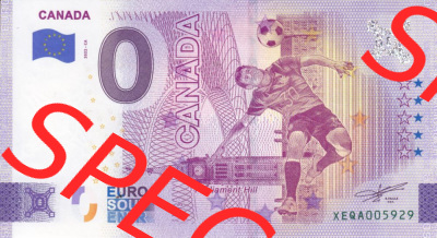 0-Euro Souvenirscheine Deutschland 2022-CA, Fußball-WM in Katar XEQA, Kanada - Canada (1) Sammlung