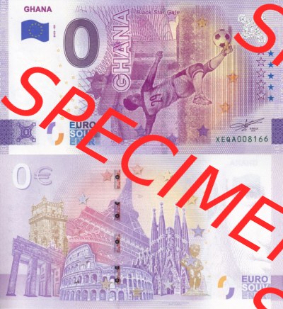 0-Euro Souvenirscheine Deutschland 2022-GH, Fußball-WM in Katar XEQA, Ghana (3) Sammlung