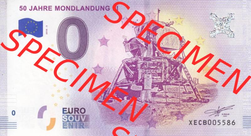 0-Euro Souvenirscheine Deutschland 2018-3, XECB, 50 Jahre Mondlandung III (1) Sammlung