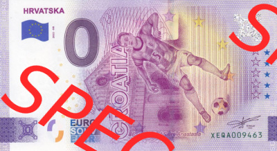 0-Euro Souvenirscheine Deutschland 2022-HR, Fußball-WM in Katar XEQA, Kroatien - Croatia - HRVATSKA (1) Sammlung