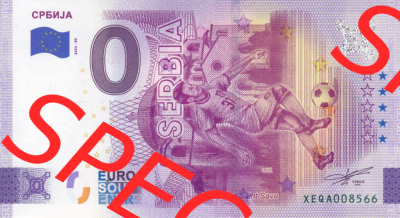 0-Euro Souvenirscheine Deutschland 2022-RS, Fußball-WM in Katar XEQA, Serbien - Serbia (1) Sammlung