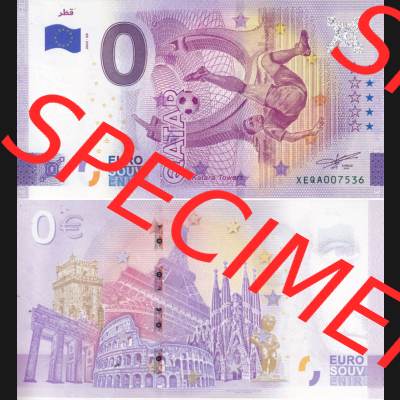 0-Euro Souvenirscheine Deutschland 2022-QA, Fußball-WM in Katar XEQA, Qatar - Katar (3) Sammlung