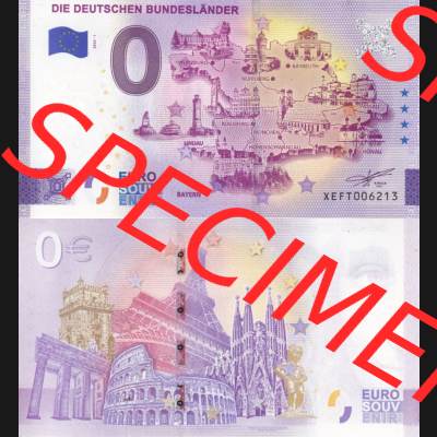 0-Euro Souvenirscheine Deutschland 2022-1, XEFT, Die deutschen Bundesländer - Bayern (3) Sammlung