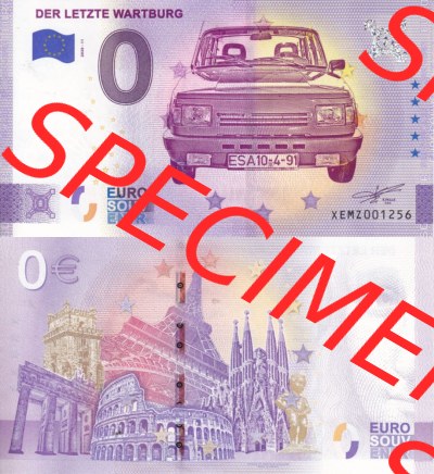 0-Euro Souvenirscheine Deutschland 2020 (Stück 11), XEMZ, Der letzte Wartburg (3) Sammlung