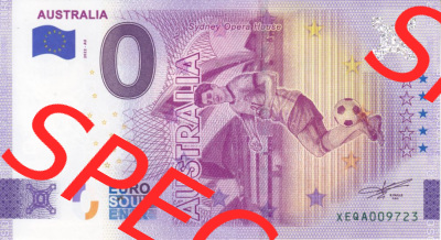 0-Euro Souvenirscheine Deutschland 2022-AU, Fußball-WM in Katar XEQA, Australien - Australia (1) Sammlung