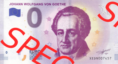 0-Euro Souvenirscheine Deutschland 2018 (Stück 1), XEDN, Johann Wolfgang von Goethe (1) Sammlung
