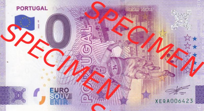 0-Euro Souvenirscheine Deutschland 2022-PT, Fußball-WM in Katar XEQA, Portugal (1) Sammlung
