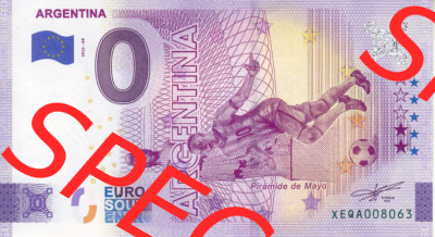 0-Euro Souvenirscheine Deutschland 2022-AR, Fußball-WM in Katar XEQA, Argentinien - Argentina (1) Sammlung