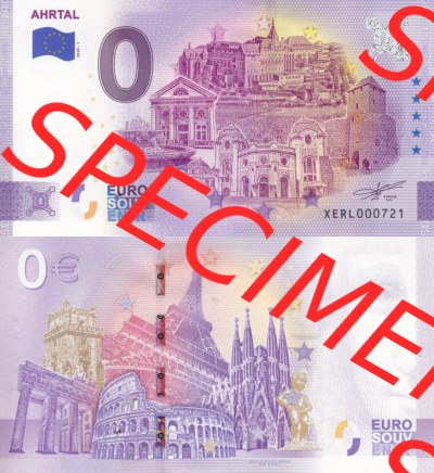 0-Euro Souvenirscheine Deutschland 2020 (Stück 1), XERL, Ahrtal (3) Sammlung