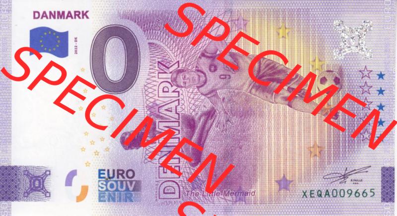 0-Euro Souvenirscheine Deutschland 2022-DK, Fußball-WM in Katar XEQA, Dänemark - Danmark - Denmark (1) Sammlung