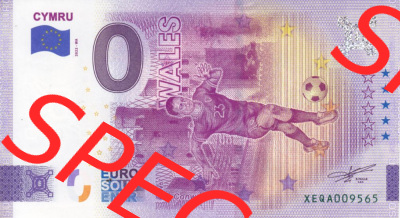 0-Euro Souvenirscheine Deutschland 2022-WA, Fußball-WM in Katar XEQA, Wales - CYMRU (1) Sammlung