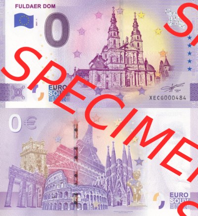 0-Euro Souvenirscheine Deutschland 2021 (Stück 1), XECG, Fuldaer Dom (3) Sammlung