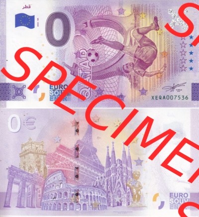 0-Euro Souvenirscheine Deutschland 2022-QA, Fußball-WM in Katar XEQA, Qatar - Katar (3) Sammlung