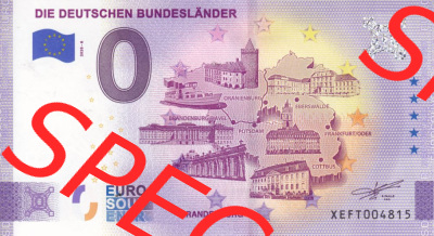 0-Euro Souvenirscheine Deutschland 2020 (Stück 6), XEFT, Die deutschen Bundesländer - Brandenburg (1) Sammlung
