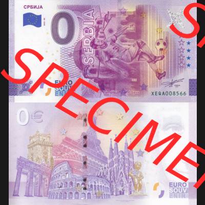 0-Euro Souvenirscheine Deutschland 2022-RS, Fußball-WM in Katar XEQA, Serbien - Serbia (3) Sammlung