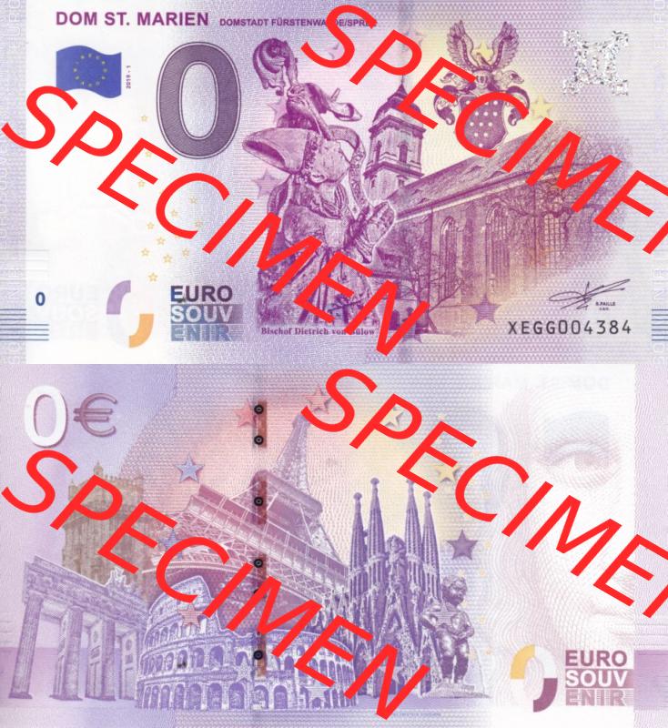 0-Euro Souvenirscheine Deutschland 2019-1, XEGG, Dom St. Marien - Domstadt Fürstenwalde/Spree (3) Sammlung