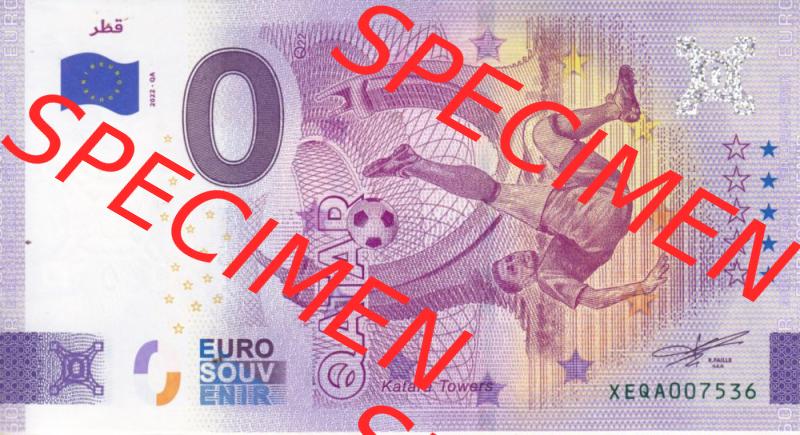 0-Euro Souvenirscheine Deutschland 2022-QA, Fußball-WM in Katar XEQA, Qatar - Katar (1) Sammlung