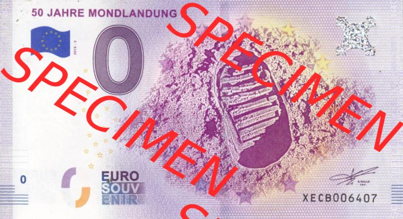 0-Euro Souvenirscheine Deutschland 2018-2, XECB, 50 Jahre Mondlandung II (1) Sammlung