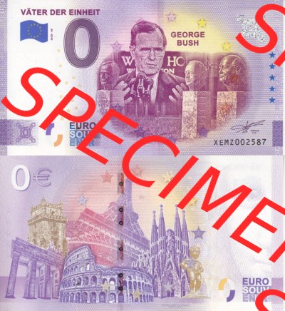 0-Euro Souvenirscheine Deutschland 2020 (Stück 60), XEMZ, Väter der Einheit - George Bush (3) Sammlung