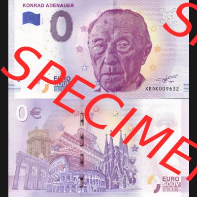 0-Euro Souvenirscheine Deutschland 2018-1, XEDK, Konrad Adenauer (3) Sammlung