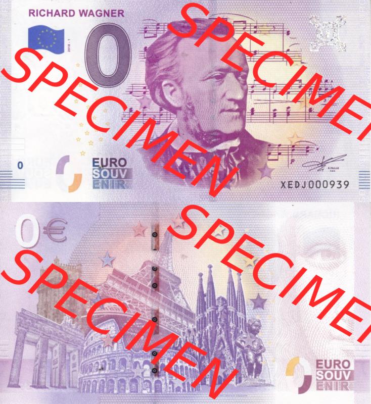 0-Euro Souvenirscheine Deutschland 2018-1, XEDJ, Richard Wagner (3) Sammlung