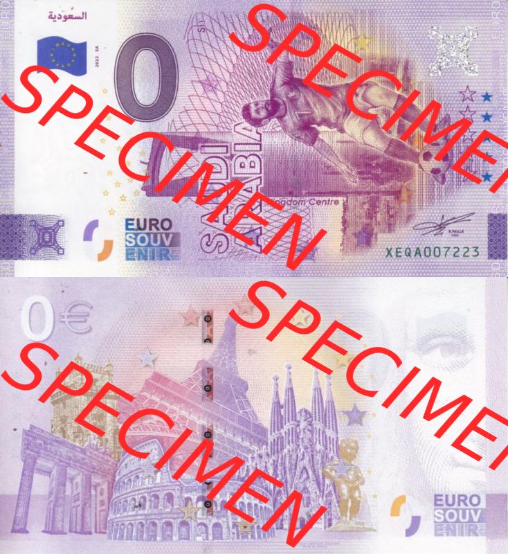 0-Euro Souvenirscheine Deutschland 2022-SA, Fußball-WM in Katar XEQA, Saudi-Arabien - Saudi-Arabia (3) Sammlung