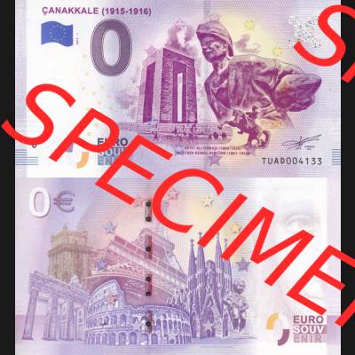 0-Euro Souvenirscheine Türkei 2019-1, TUAD, Çanakkale (1915-1916) (3) Sammlung