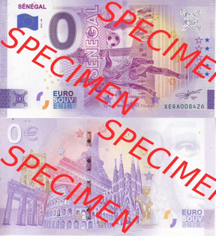 0-Euro Souvenirscheine Deutschland 2022-SN, Fußball-WM in Katar XEQA, Senegal (3) Sammlung