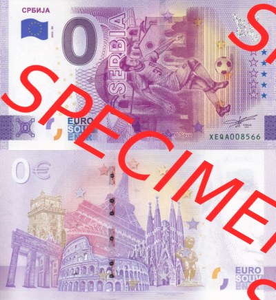 0-Euro Souvenirscheine Deutschland 2022-RS, Fußball-WM in Katar XEQA, Serbien - Serbia (3) Sammlung