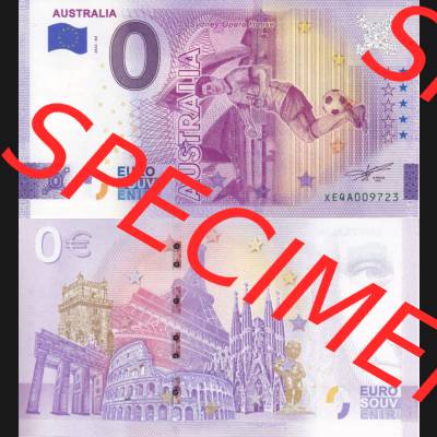 0-Euro Souvenirscheine Deutschland 2022-AU, Fußball-WM in Katar XEQA, Australien - Australia (3) Sammlung