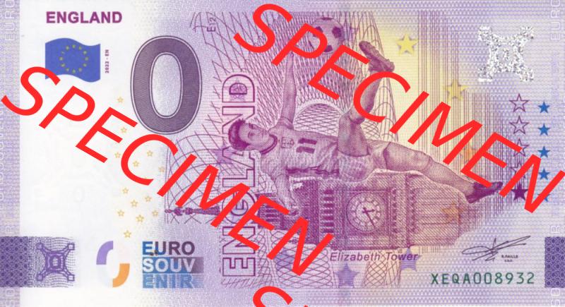 0-Euro Souvenirscheine Deutschland 2022-EN, Fußball-WM in Katar XEQA, England (1) Sammlung