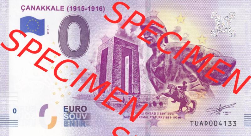 0-Euro Souvenirscheine Türkei 2019-1, TUAD, Çanakkale (1915-1916) (1) Sammlung