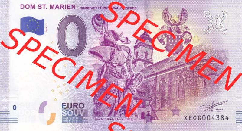 0-Euro Souvenirscheine Deutschland 2019-1, XEGG, Dom St. Marien - Domstadt Fürstenwalde/Spree (1) Sammlung